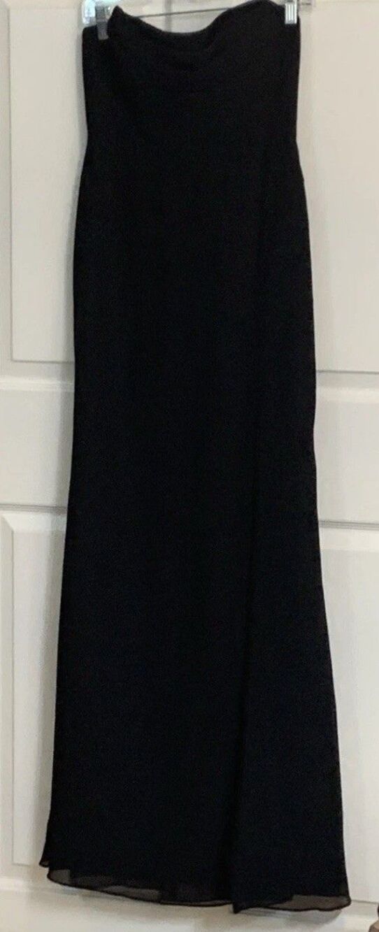 Azazie Formal Dress Gown Women’s A2 Black Mermaid Satin Polyester Strapless